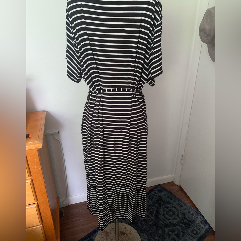 NWT  Time and Tru Women's Plus Belted Dress with Short Sleeves, Size 2X - Picture 8 of 11